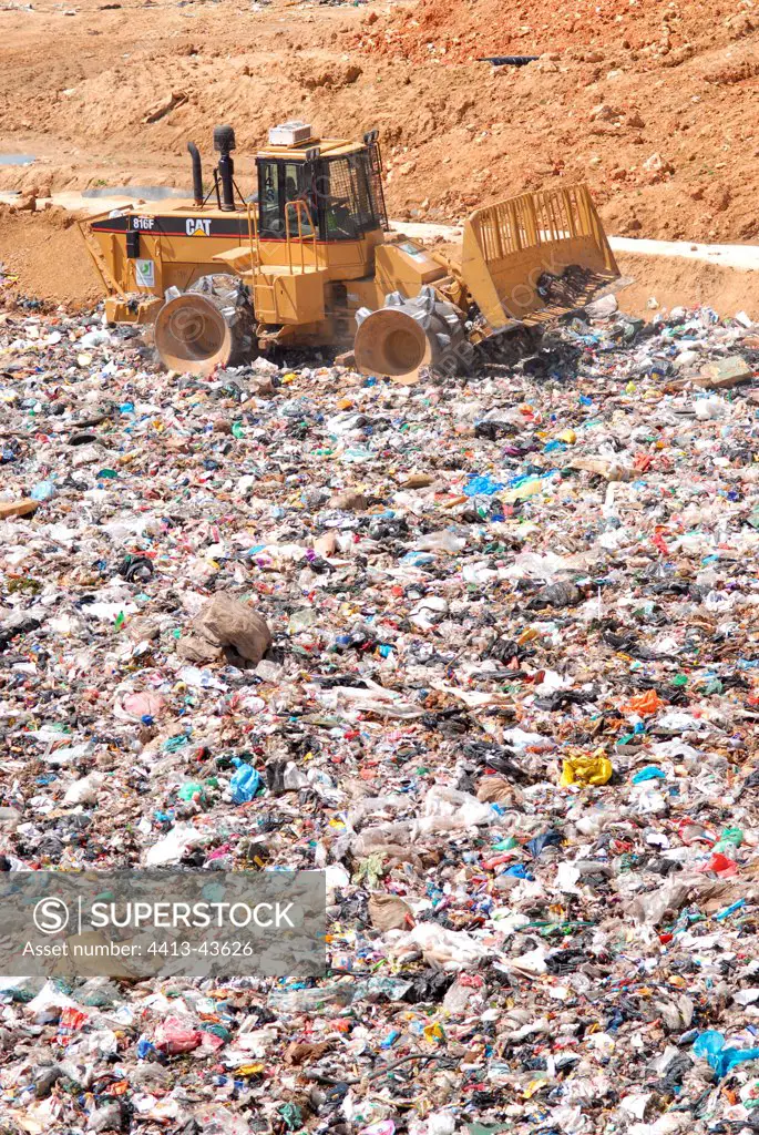 Bulldozer in a dump