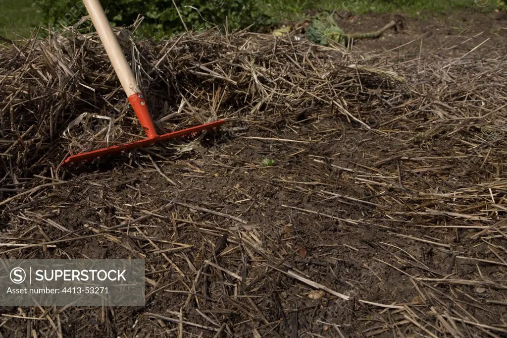 Compost making in a garden