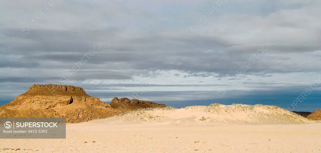 Rock solid mass eroded Tassili N'ajjer Algeria
