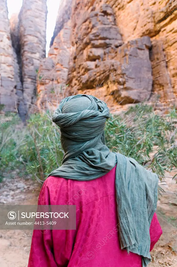 Tuareg in the throats of Essendilene Tassili N'ajjer Algeria