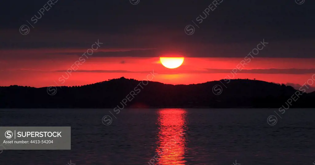 Sunset on the Ionian Sea to IgoumenitsaGreece