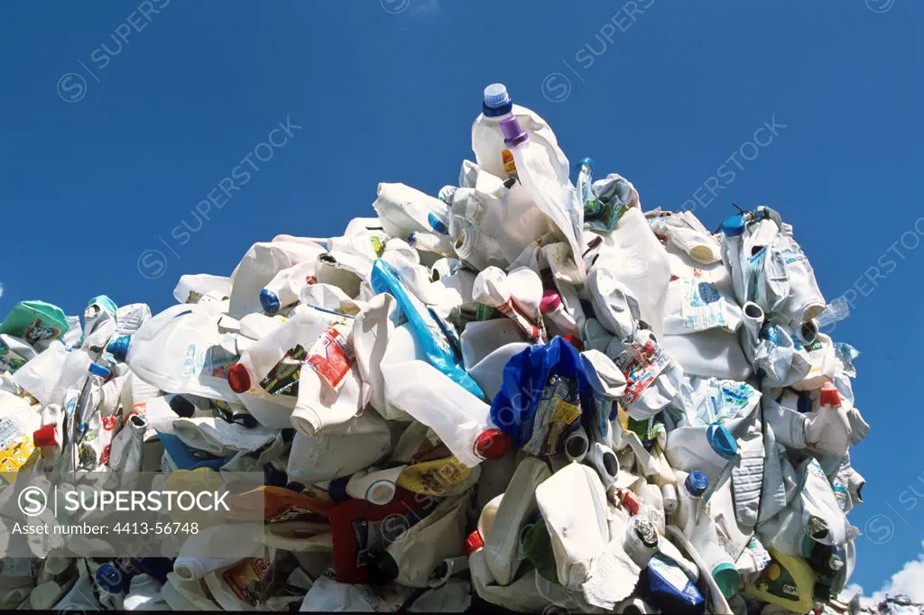 Piles of waste in a sorting center