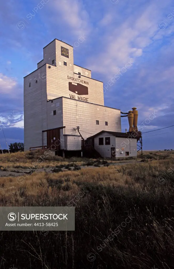 Wooden grain silo Val Marie City Saskatchewan Canada