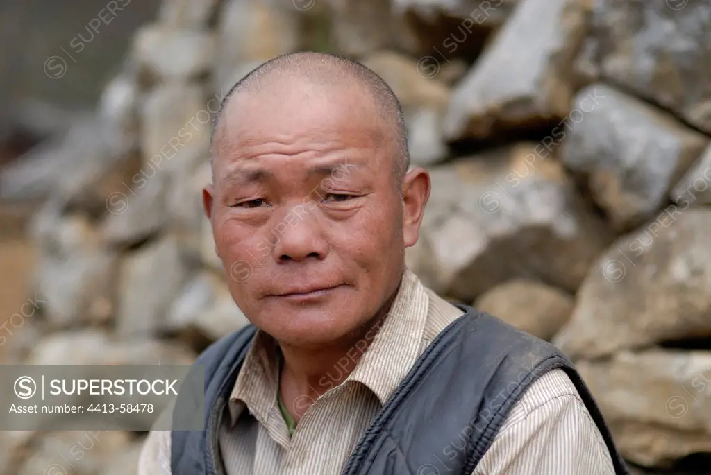 Portrait of a man Moso Yunnan