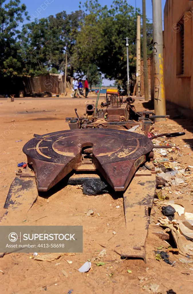 Carcass truck on a street in Segou in Mali