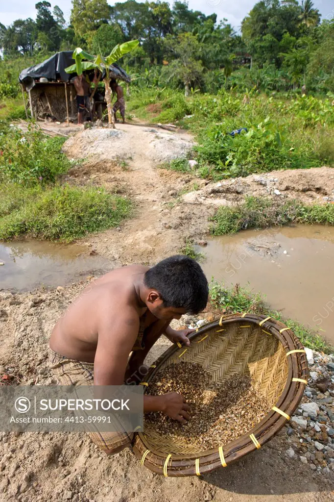 Artisan mine for research of semi-precious stonesSri Lanka