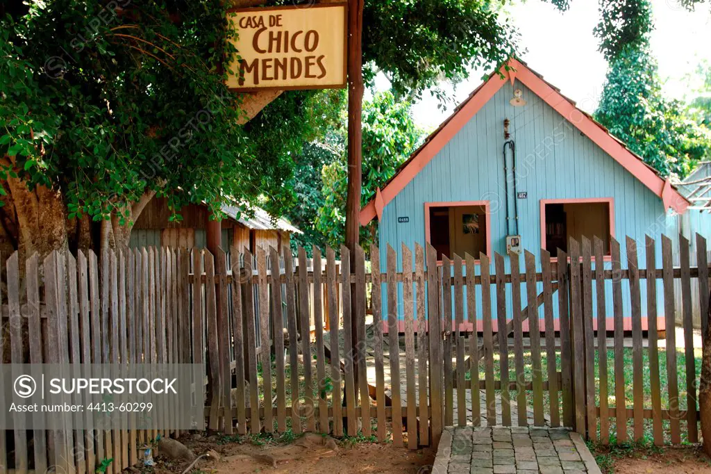 House where lived and was killed Chico Mendes Xapuri Brazil