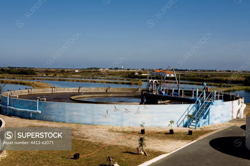 Decanting basin in Ré Island water-treatment plant France