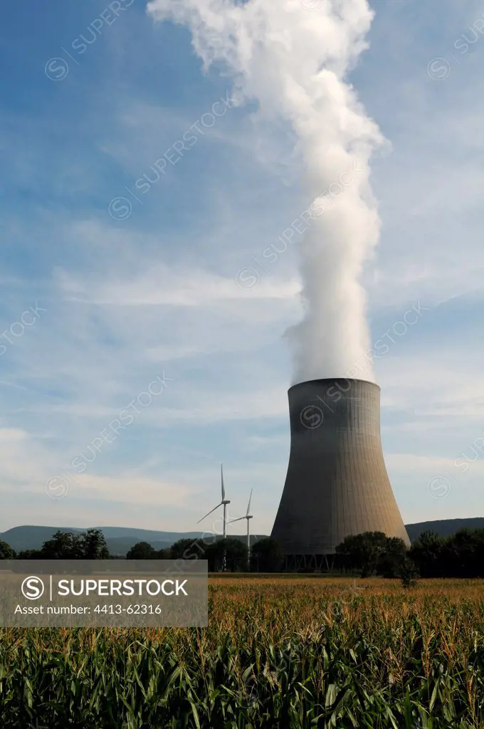Nuclear power station ofCruas-Meysse and windfarm France