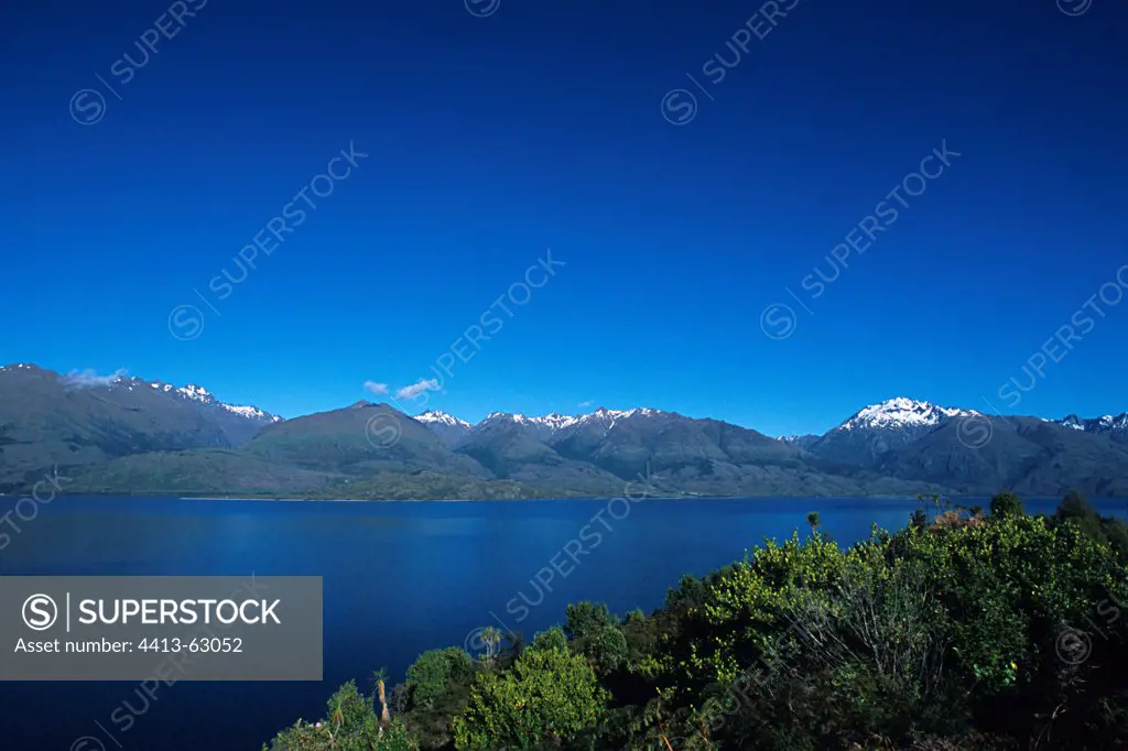 Landscape at Lake Wanaka Otago Region Tasman Sea
