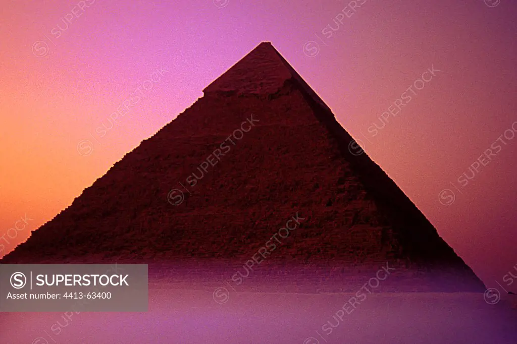 Pyramid of Giza at sunset Cairo Egypt