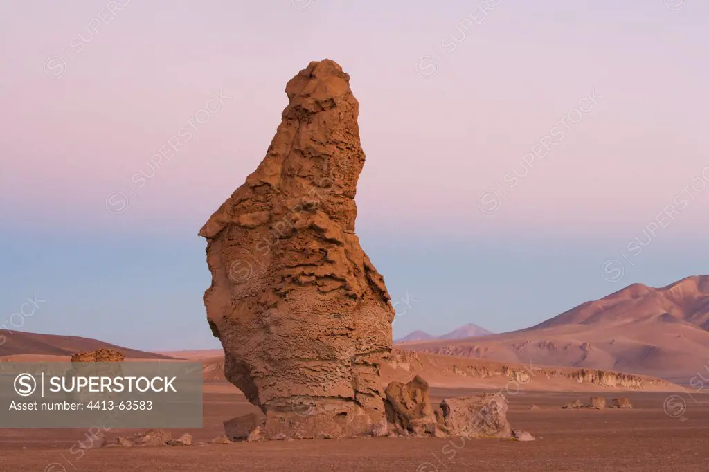 Large rock pinnacle on the Altiplano in northeastern Chile
