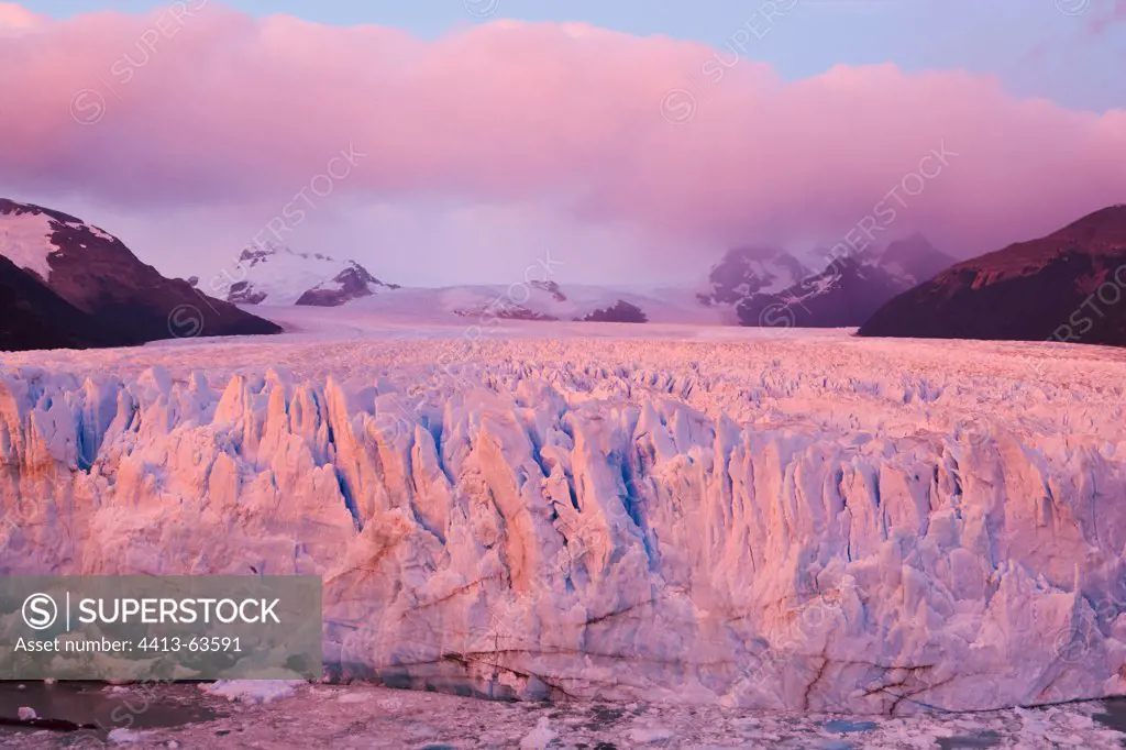 Perito Moreno Glacier at sunrise Patagonia
