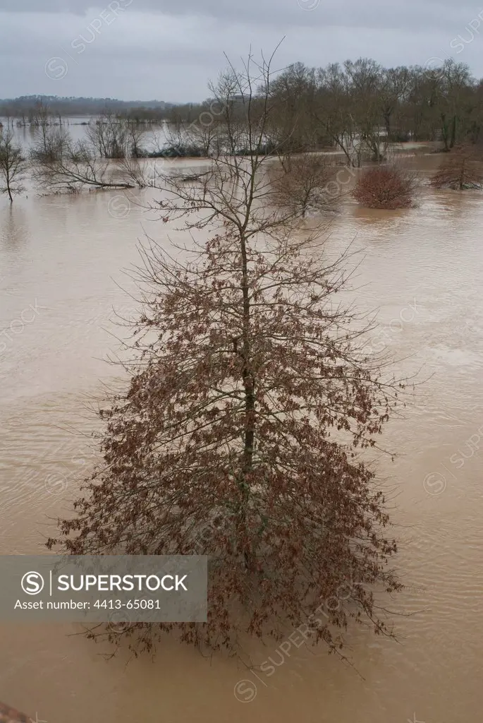 Flood during winter storm France