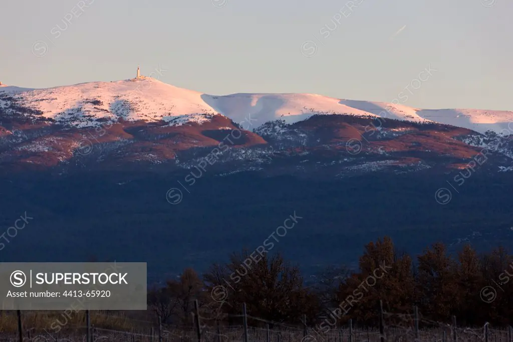 Mont Ventoux in the early morning in winter Provence France