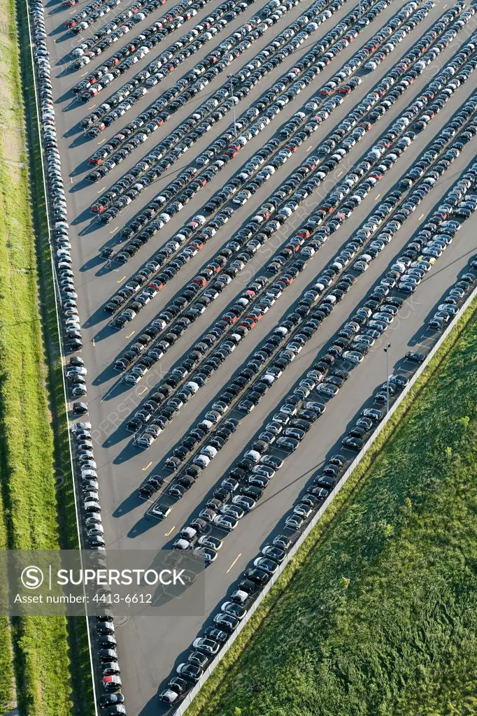 Air shot of the Smart factory and its carparks France