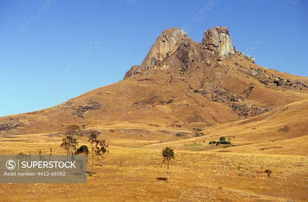 Landscape of the highlands plateau Madagascar