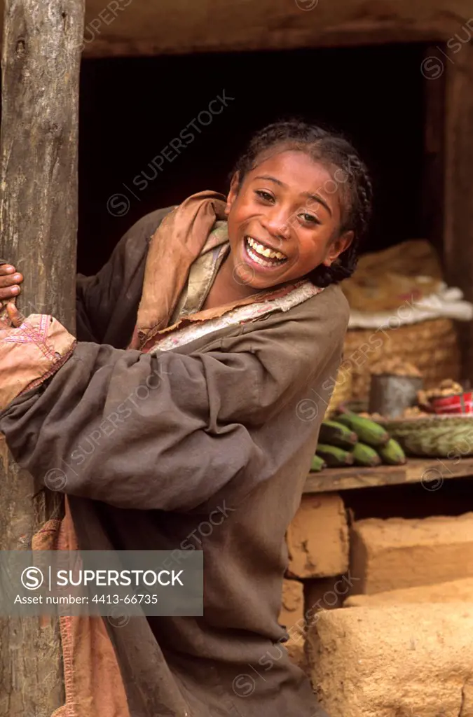 Young smily girl Highlands of Madagascar
