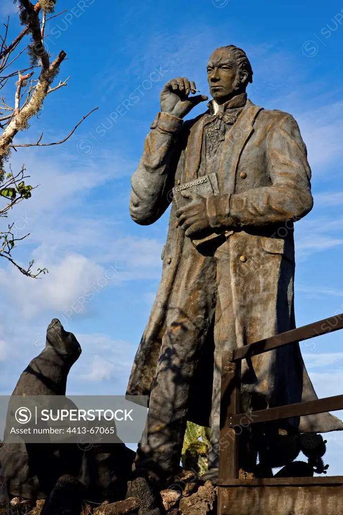 Statue of Charles Darwin San Cristobal Island Galapagos