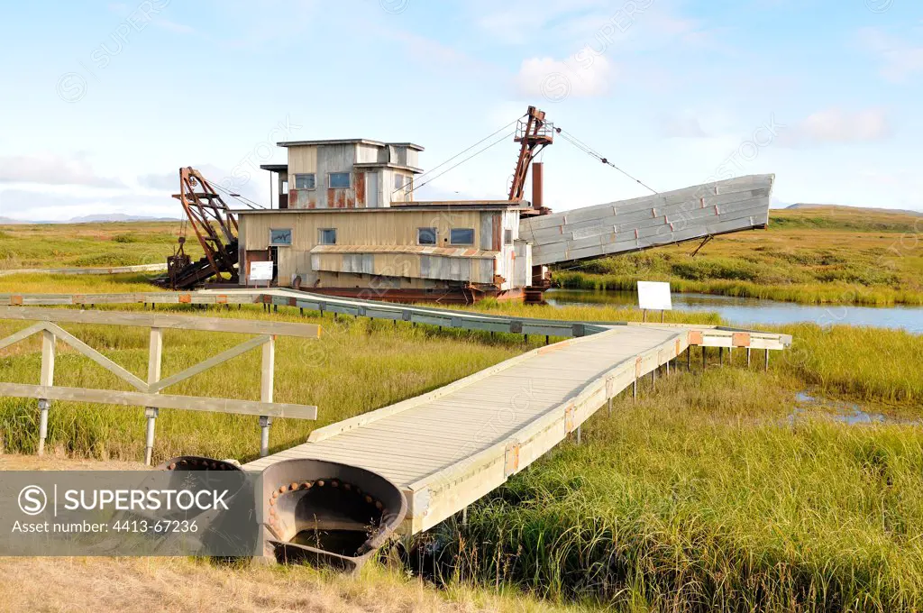 Old mine to extract gold from a river Alaska USA