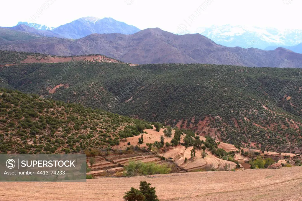 The Atlas from Asni Valley and the valley of Uri Morocco