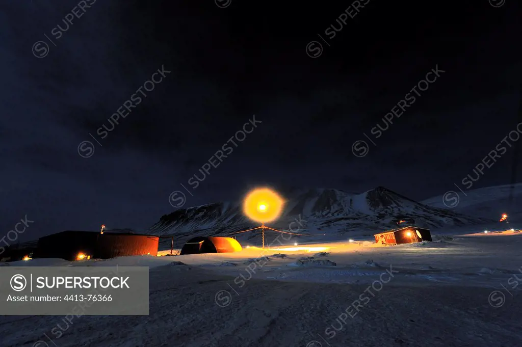Constable point Base during the polar night Greenland
