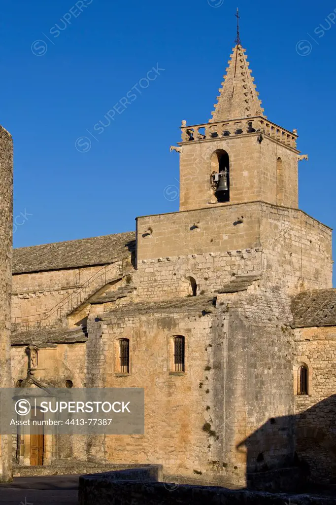 Fortified Church in a village of Provence Venasque France