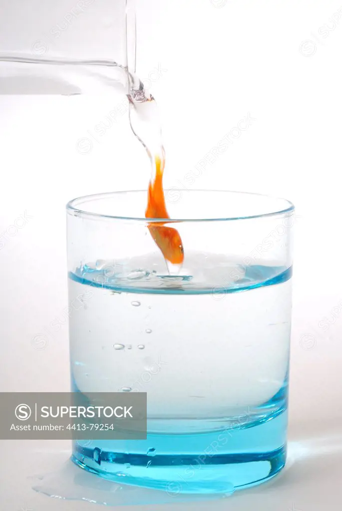 Goldfish transferred to a glass of water to another