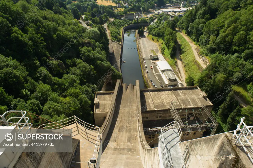 Bort-les-Orgues dam on the Dordogne river Cantal and Corrèze