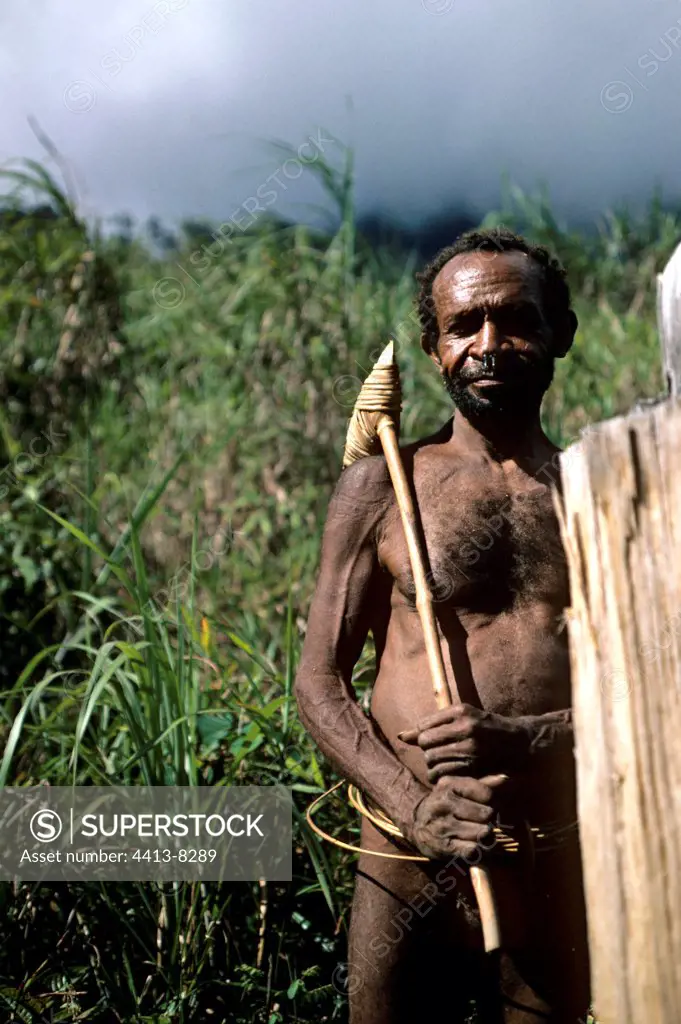 Man of the éthnie oksapmin New Guinea New Guinea