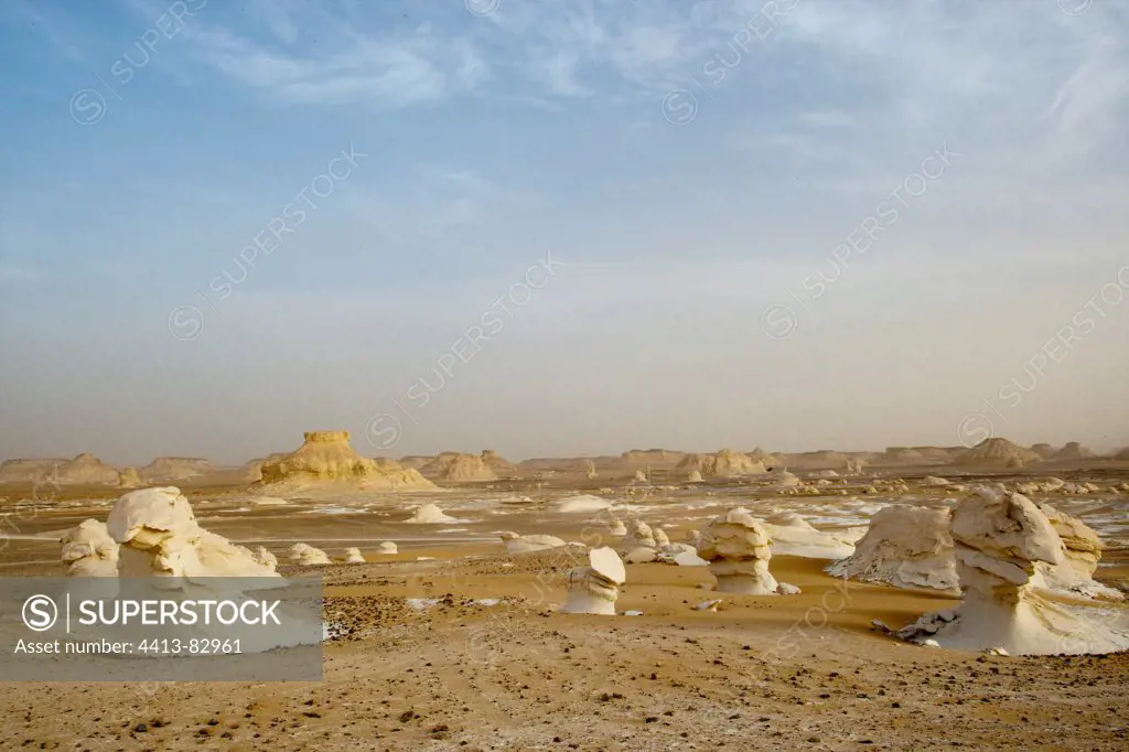 Limestone formations White Desert Eastern Sahara Egypt