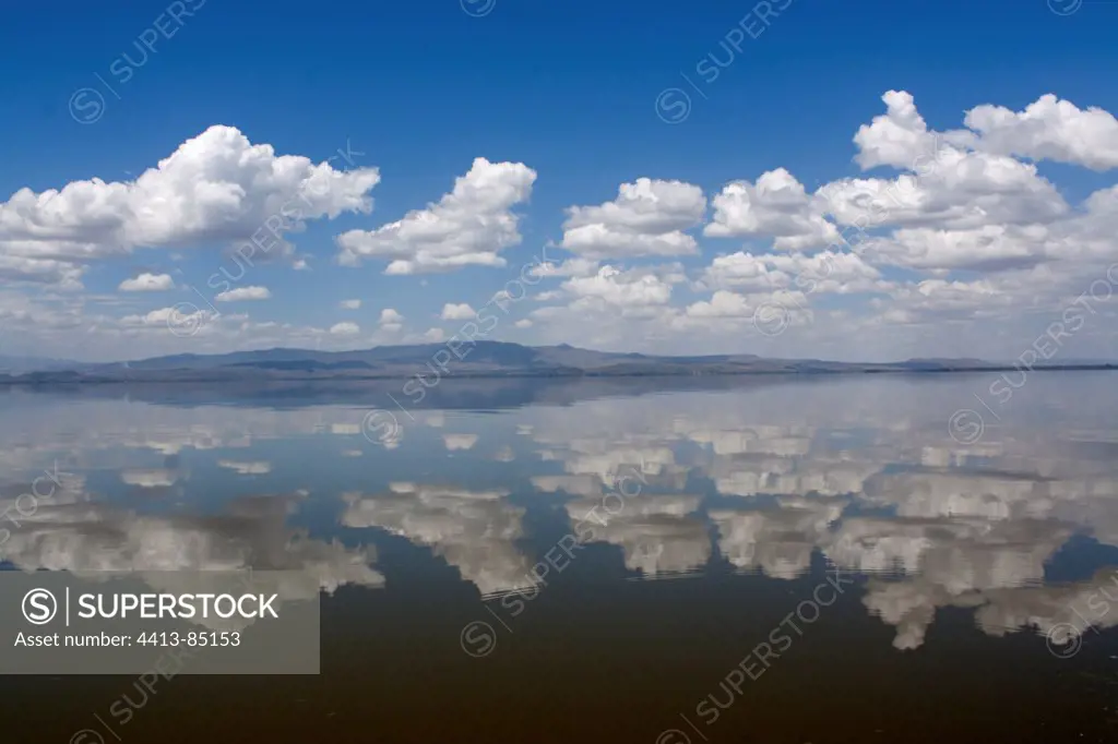 Clouds reflected in Lake Naivasha Kenya