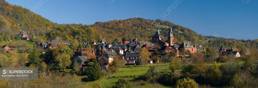 Pan of Collonge-la-Rouge in autumn Corrèze
