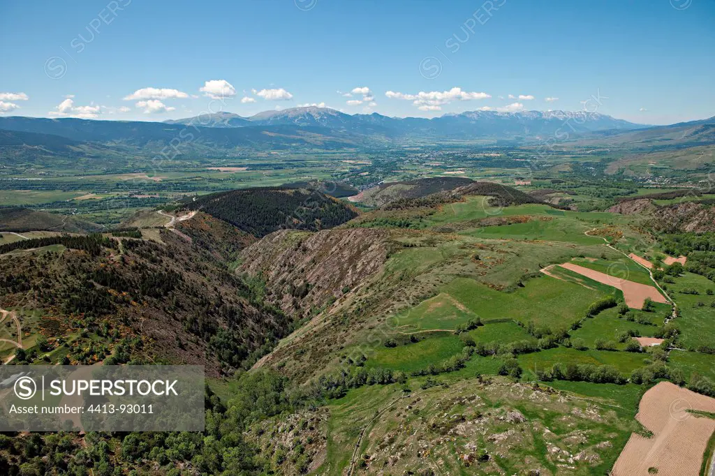 Aerial view of the spring Cerdanya France