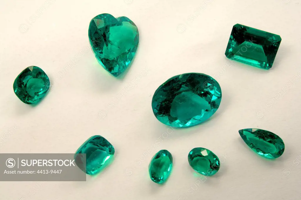 Cut emeralds Minas Girais Brazil