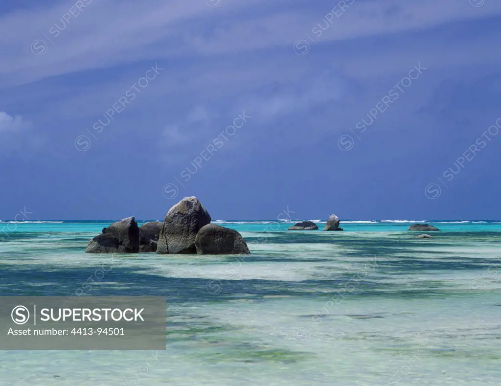 Boulders on a beach of Cerf IslandSeychelles