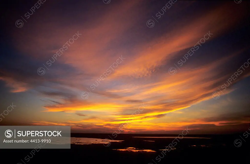 Sunset on Kakadu NP swamps Australia
