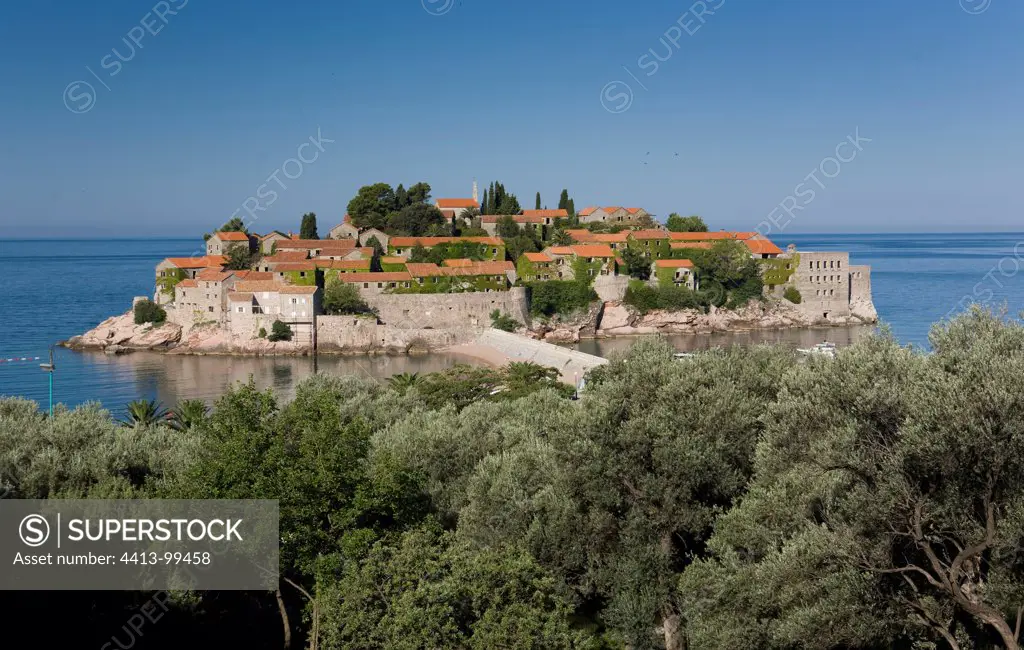 Peninsula of Sveti Stefan in Montenegro