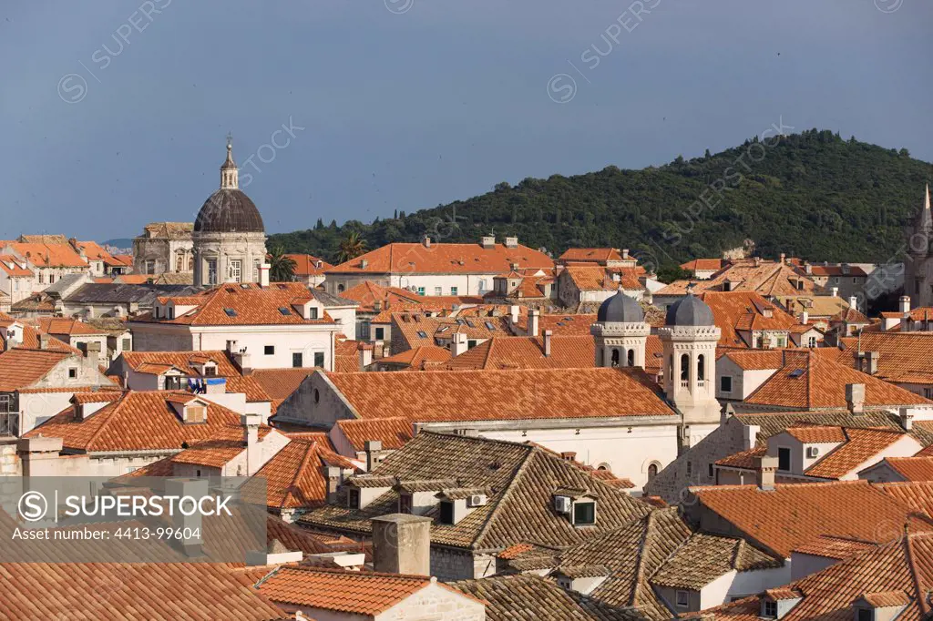 The city of Dubrovnik and roofs Croatia