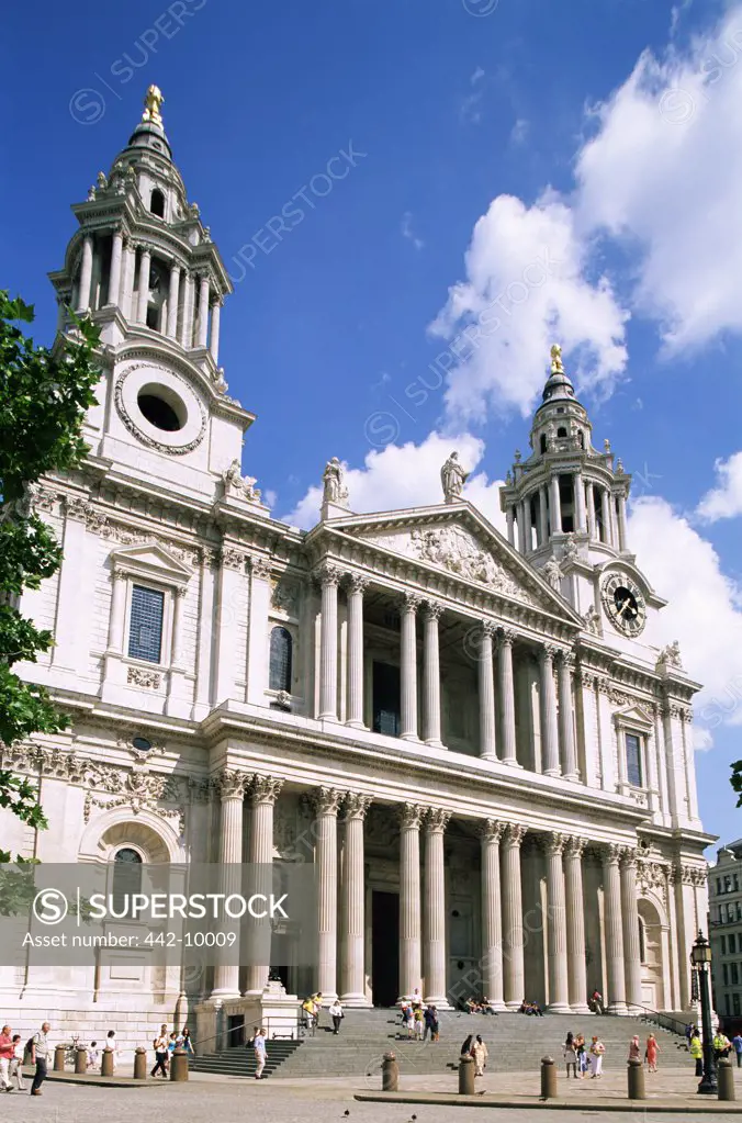 Low angle view of a cathedral, St. Paul's Cathedral, London, England