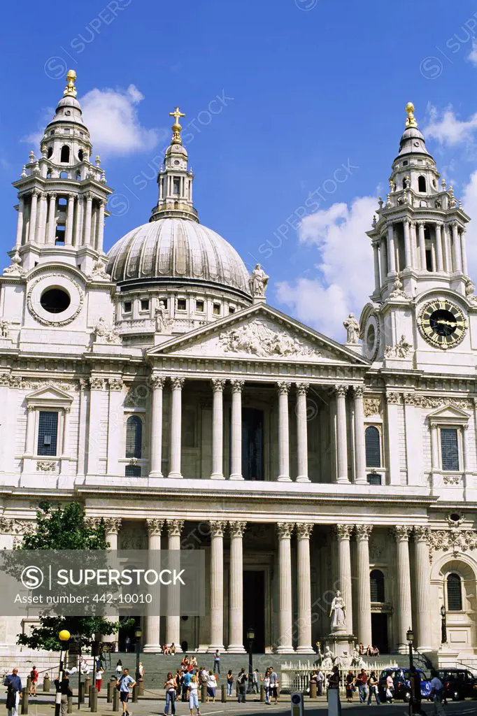 Facade of a cathedral, St. Paul's Cathedral, London, England