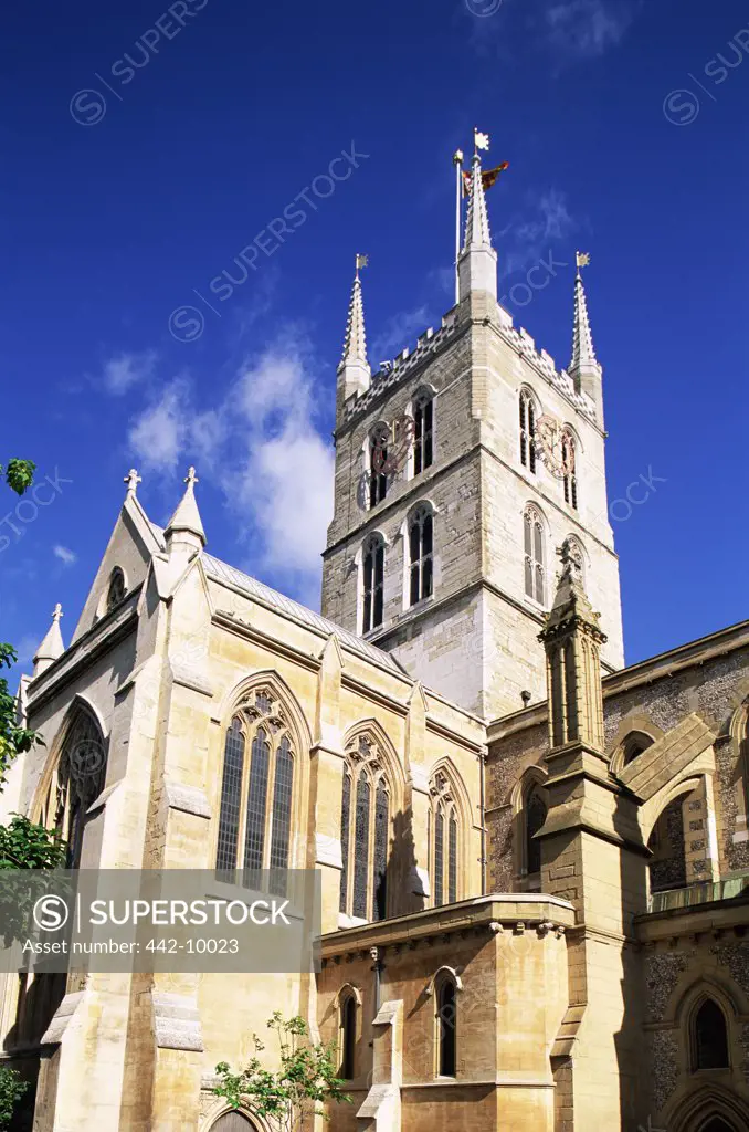 Low angle view of a cathedral, Southwark Cathedral, London, England
