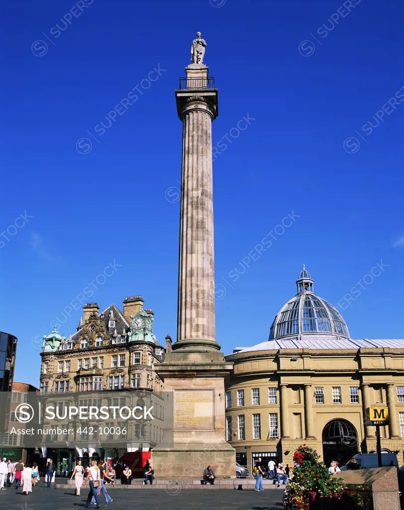 Low angle view of a monument, Grey's Monument, Newcastle Upon Tyne, England