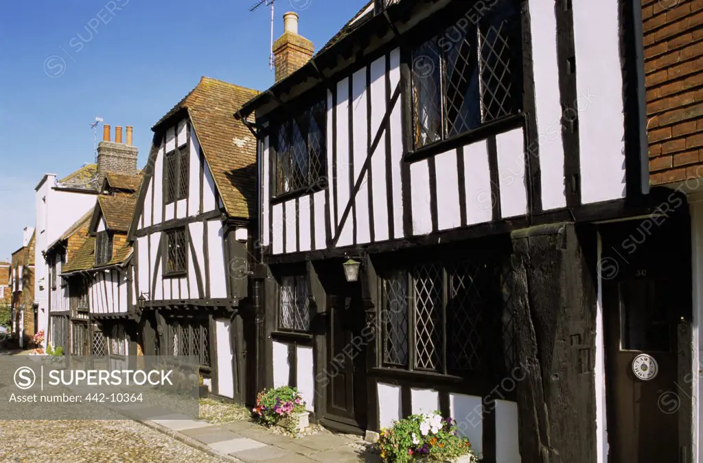 Houses along a street, Rye, Sussex, England