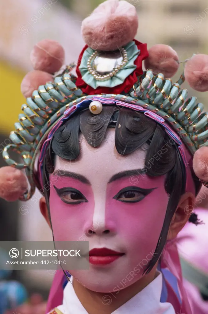 Portrait of a male Chinese opera performer, Hong Kong, China