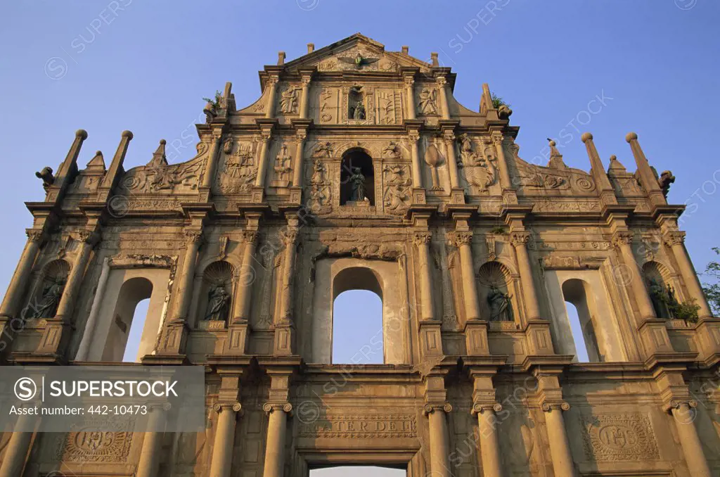 Low angle view of a church, St. Paul's Church, Macao, China