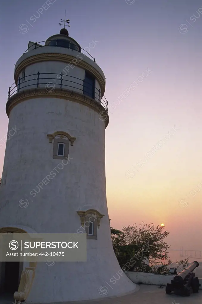 Low angle view of a lighthouse, Guia Fort Lighthouse, Macao, China