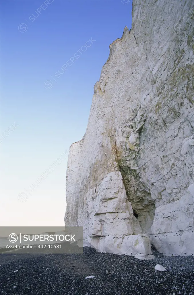 Limestone formation on the beach, Seven Sisters, Beachy Head, Eastbourne, East Sussex, England