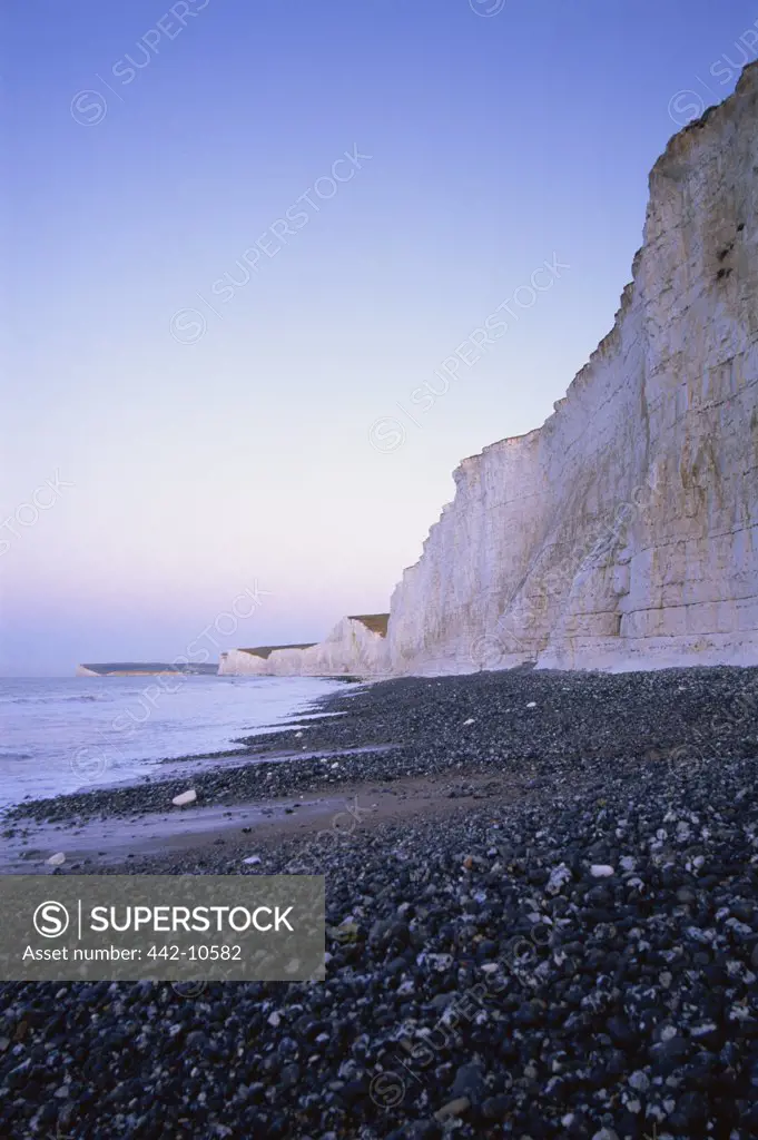 Limestone formation on  the beach, Seven Sisters, Beachy Head, Eastbourne, East Sussex, England