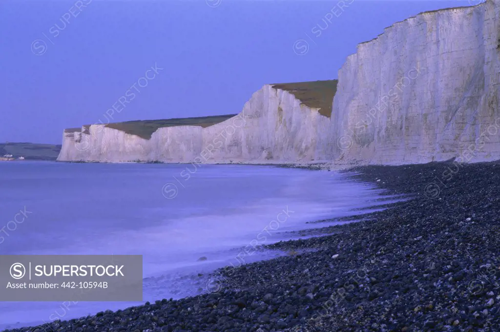 Limestone formation on  the beach, Seven Sisters, Beachy Head, Eastbourne, East Sussex, England